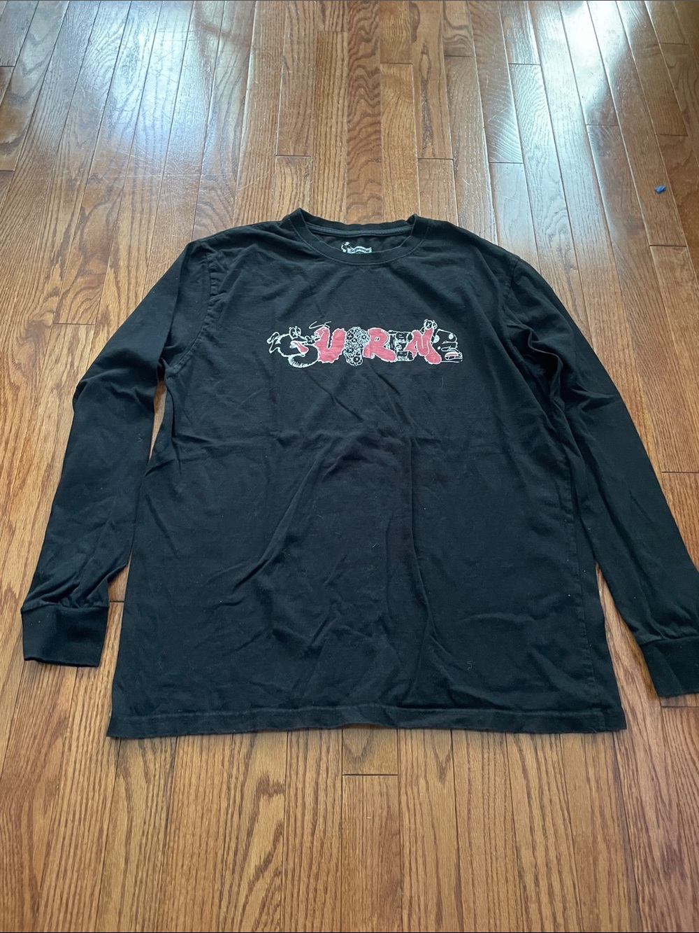 Supreme 2011 Supreme x KAWS Bubble Logo Black Long Sleeve T-Shirt Sz 2XL